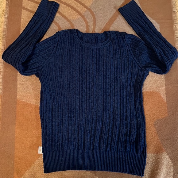EUC Blue St. John's Bay Crew Neck Cable-Knit Pullover Sweater, M - Picture 9 of 13